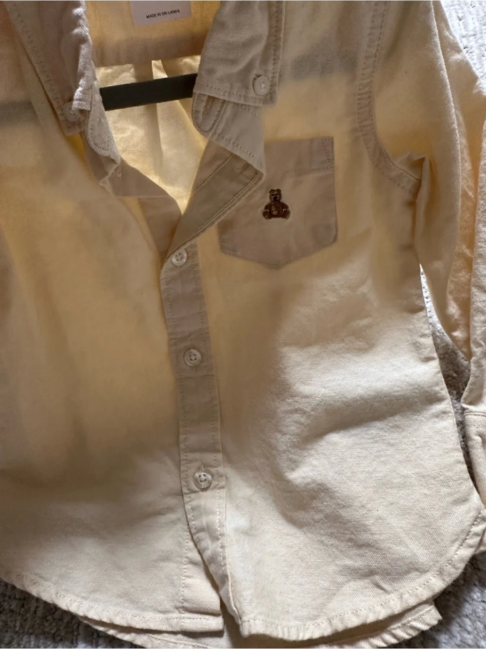 GAP Cream Button-Down Shirt with Chest Patch